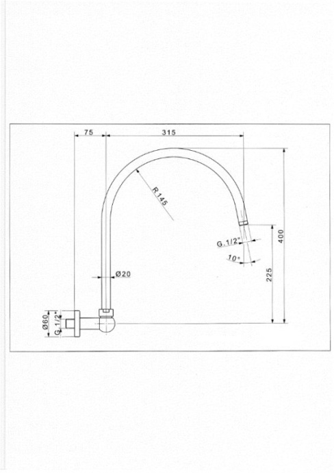 Излив для ванны Cezares Articoli vari 30 см  CZR-TDA3-02 - 1