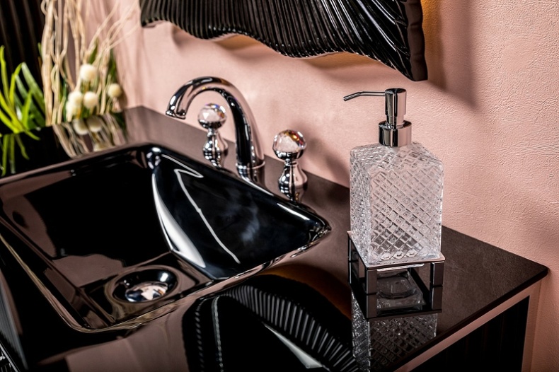 Тумба под раковину моноблок Boheme Armadi Art Monaco 100 черный глянец - хром 866-100-BCR - 3