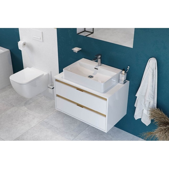 Тумба под накладную раковину Excellent Tuto 60 белый - светлое дерево  MLEX.0104.600.WHBL - 1