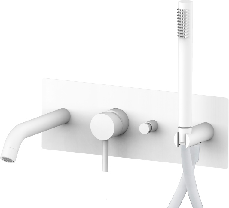 Смеситель Paffoni Light LIG001BO с ВНУТРЕННЕЙ ЧАСТЬЮ, для ванны с душем, белый - 0