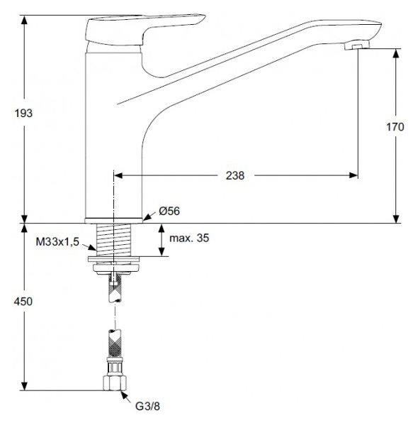 Смеситель для кухонной мойки Ideal Standard  хром  B9495AA - 1