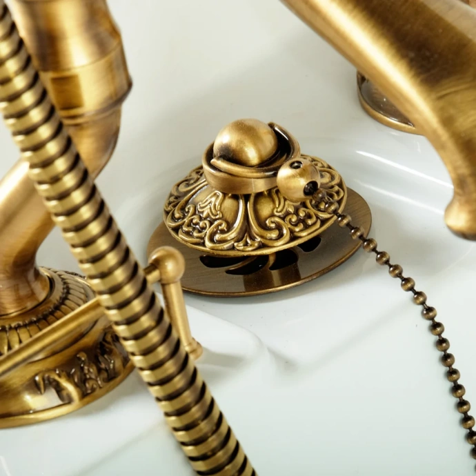 Ванна из искусственного камня Migliore Impero 25267 180x87 белая, бронза - 2