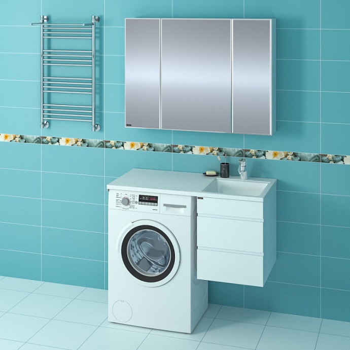 Раковина над стиральной машиной Санта Лидер 100 R белый 900107NW - 4