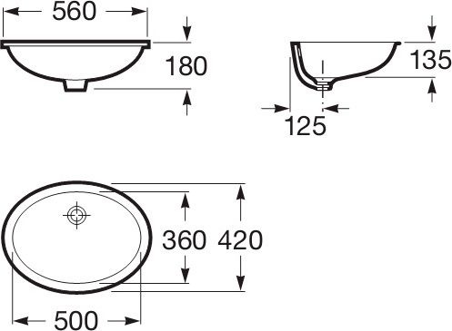Раковина Roca Berna 327871001 56 см - 3