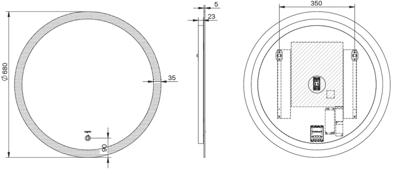 Зеркало Esbano 68 с подсветкой  ESMI2481FD - 2