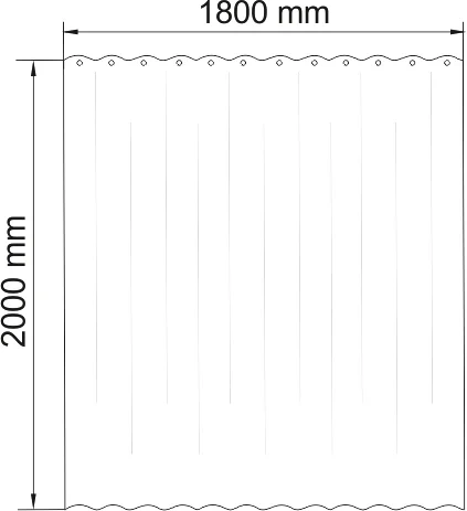 Штора для ванной Wasserkraft Rossel 180х200 рисунок белый SC-57102 - 6