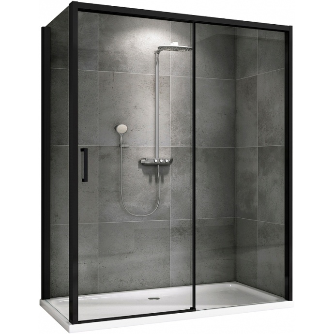 Душевой уголок Abber Komfort 170х90 черный стекло прозрачное AG93170B-S92B - 0