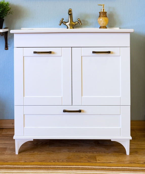 Тумба с раковиной Sanflor Ванесса 75 напольная, белая - 0