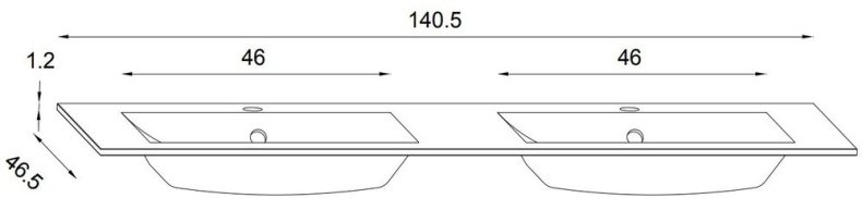 Раковина мебельная двойная Jacob Delafon Sherwood 140 белый матовый EB1832RU-DE1 - 1