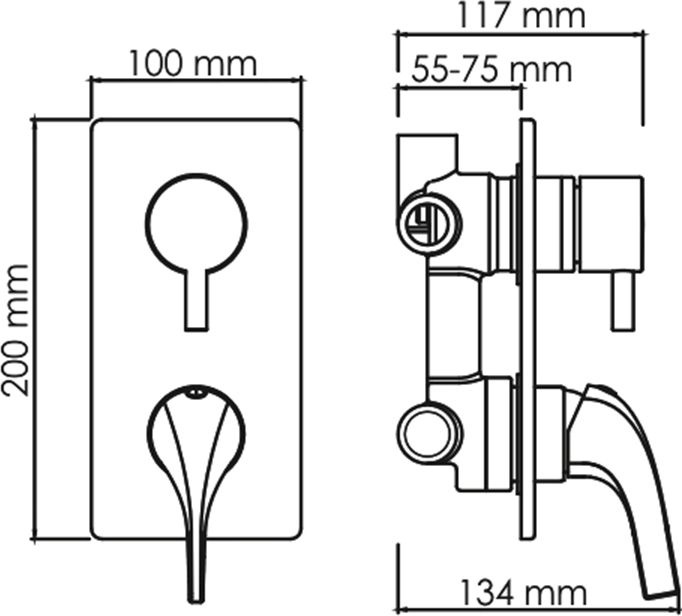Смеситель Wasserkraft Sauer 7171 для ванны с душем - 1