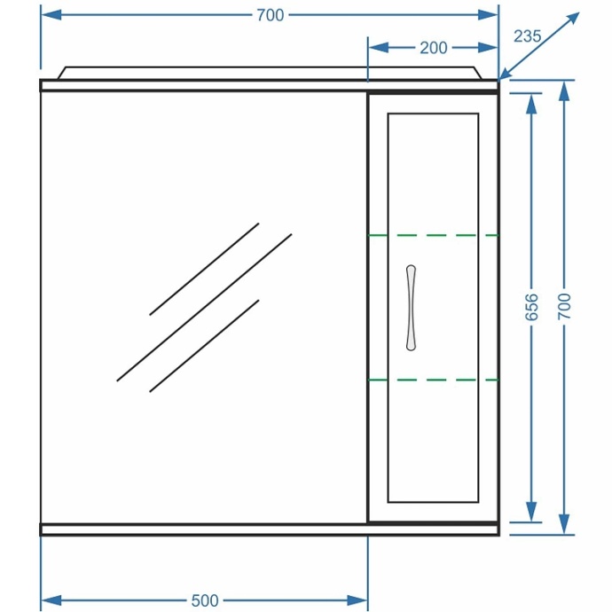 Зеркало-шкаф Stella Polar Концепт 70 R с подсветкой белый SP-00000127 - 3