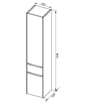 Шкаф-пенал Aquanet Латина 35 белый 179606 - 6