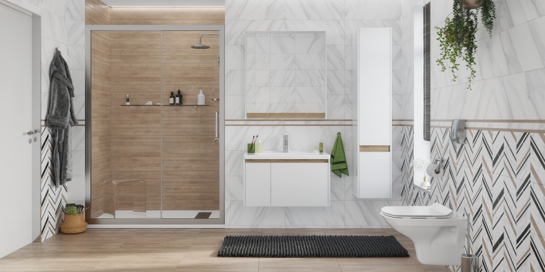 Душевая дверь в нишу STWORKI Стокгольм DE019D2160200 160 см профиль хром матовый 3GW206TTKK000 - 2