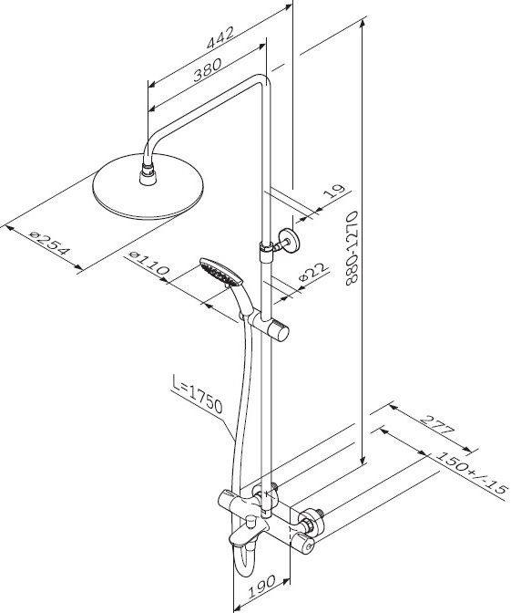 Душевая стойка AM.PM Like F0780564 - 6