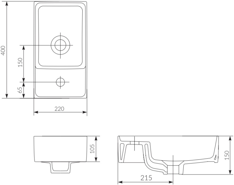 Рукомойник Cersanit Crea UM-CRE40/1 P-UM-CRE40/1 - 4