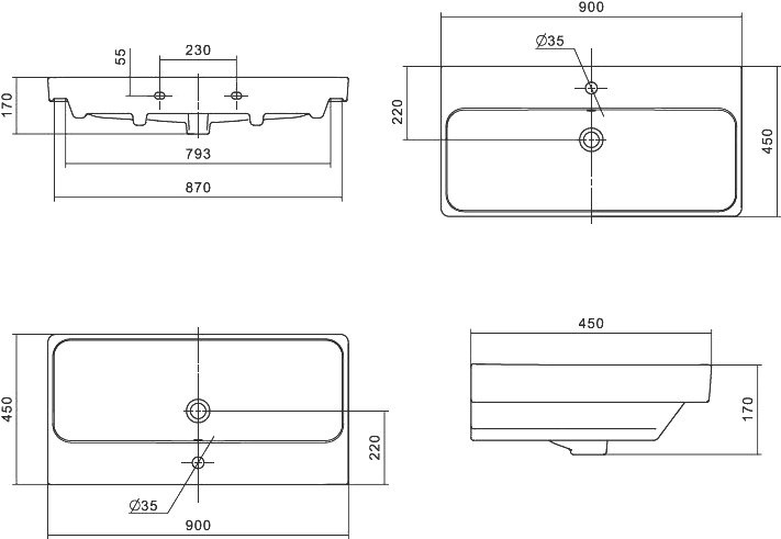 Тумба с раковиной Бриклаер Чили 90 венге С - 9
