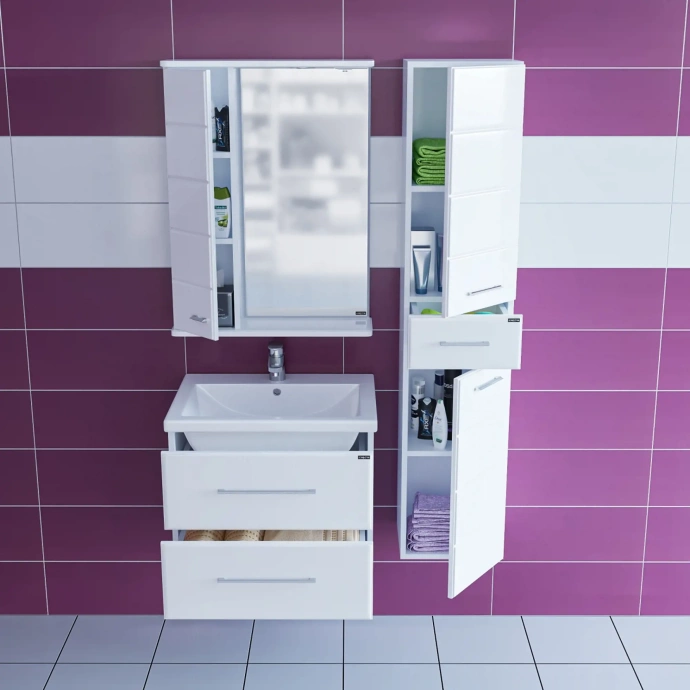 Тумба под раковину подвесная Санта Омега 60 белый 207045 - 4