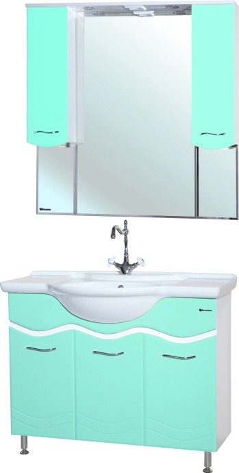 Мебель для ванной Bellezza Мари 105 белая/салатовая - 0