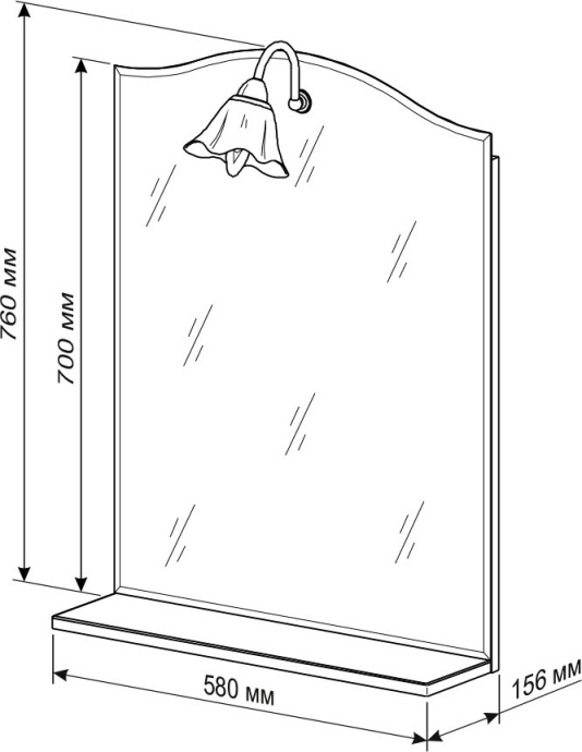 Зеркало-шкаф Бриклаер Лючия 78 белый глянцевый - 3