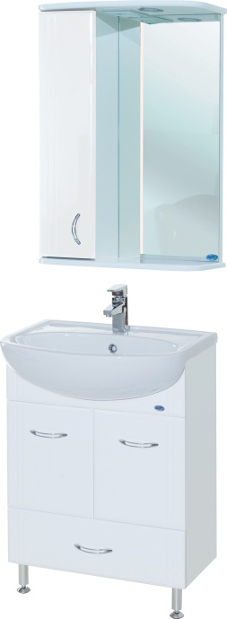 Тумба для комплекта Bellezza Уют 55 с нижним ящиком белая 4635008070012 - 1