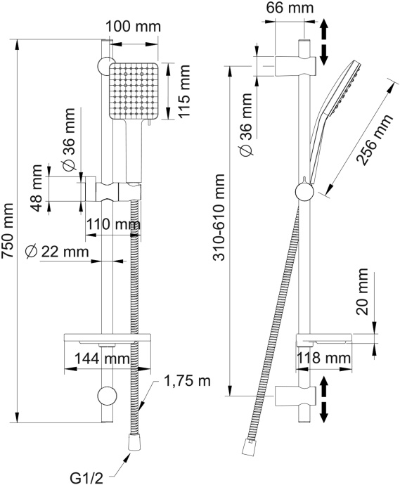 Душевой гарнитур Swedbe Calypso хром  5084 - 11