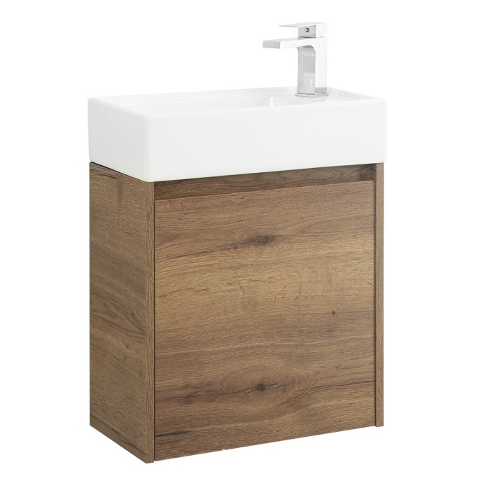 Тумба с раковиной Belbagno Kraft Mini 50 R темное дерево - 0