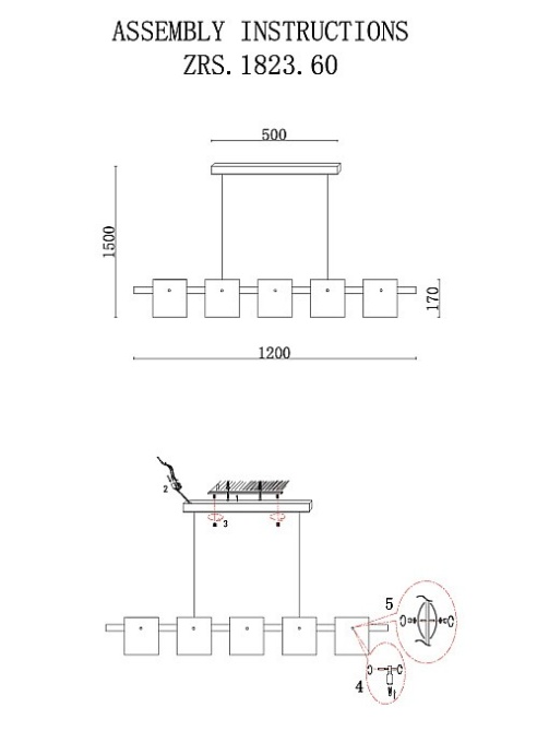 Подвесной светильник Zortes Rony ZRS.1209.01 - 5