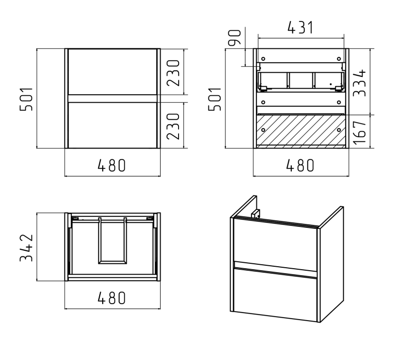 Тумба под раковину Misty Алиса 50 белый Э-Али01050-011П2Я - 2