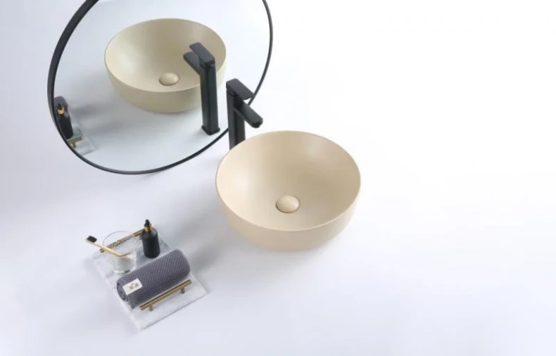 Раковина накладная BelBagno 41 см бежевый матовый  BB1315-H316 - 1