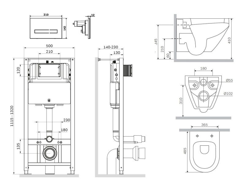 Комплект AM.PM Spirit V2.0 IS450A38.701700 с сиденьем микролифт, сенсорная кнопка - 8