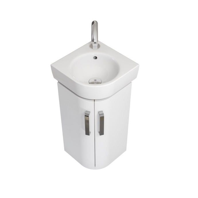 Тумба Renova Compact п/ угл умыв 45 бел мат/глян Geberit 862132000 - 6