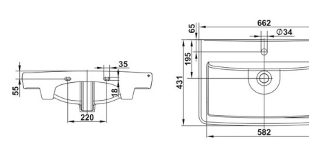Тумба с раковиной Misty Байкал 65 белая глянцевая УТ000013699 - 4
