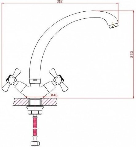 Смеситель Agger Retro A1900200 для кухонной мойки - 1