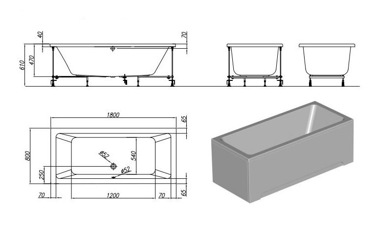 Ванна акриловая Kolpa san Elektra 180х80 белый 5024-01 - 3