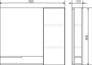 Зеркало-шкаф Comforty Верона 90 дуб белый 00004136714 - 3