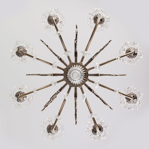 Подвесная люстра Eurosvet Elisha 3281/8 античная бронза/прозрачный хрусталь Strotskis - 2