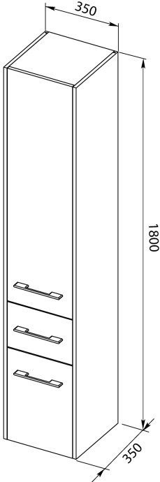 Шкаф-пенал Aquanet Августа 35 R, белый 210016 - 4