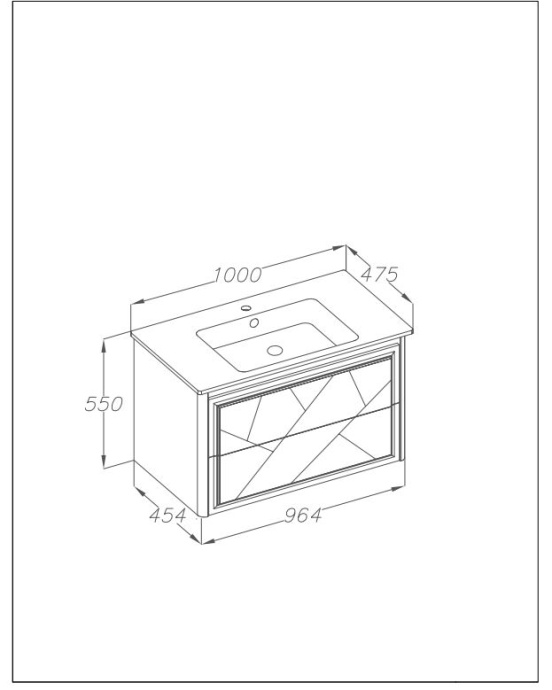 Тумба с раковвиной Opadiris Луиджи 100 серая матовая - 4