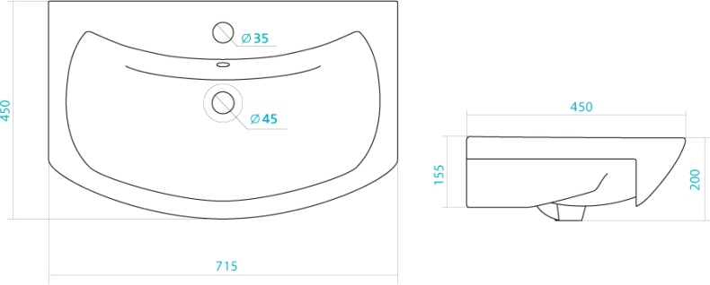 Мебельная раковина Santek Балтика 70 белая 1.WH20.7.776 - 3