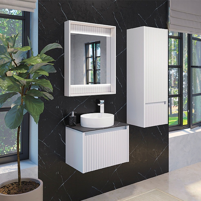 Тумба с раковиной Comforty Марсель 60 белая матовая 00-00012272 - 1