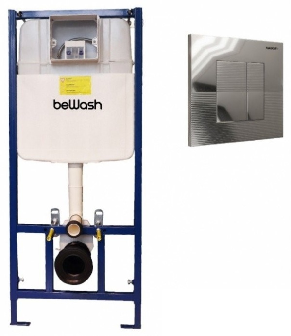 Комплект инсталляции beWash Fide с кнопкой смыва хром глянец K500RZVP0300PK000000 - 0