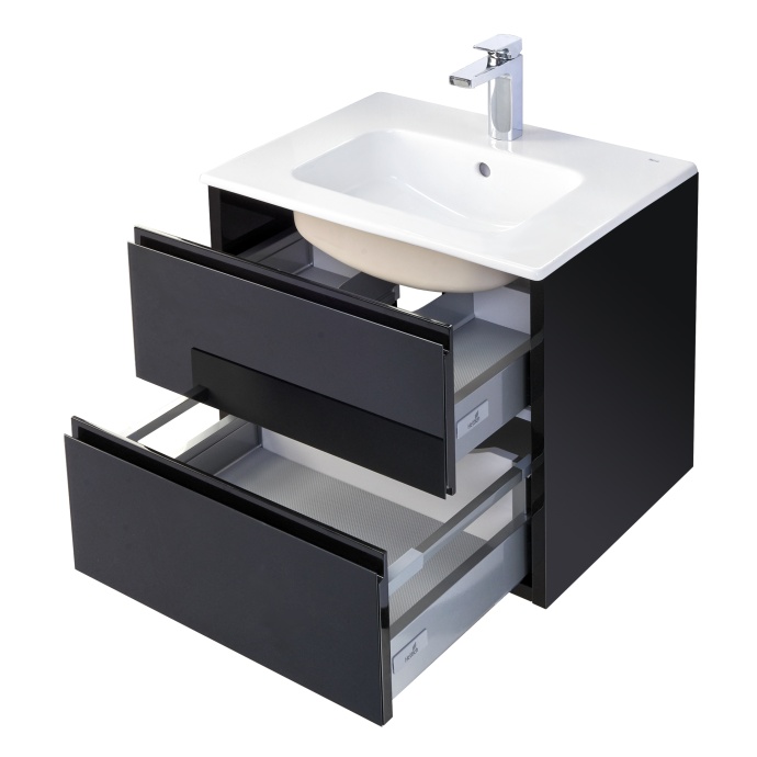 Комплект мебели Aquaton Римини 60 черный глянец - 3