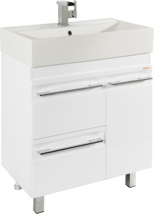 Тумба с раковиной Vod-Ok Мальта 70 с ящиками, белая - 2