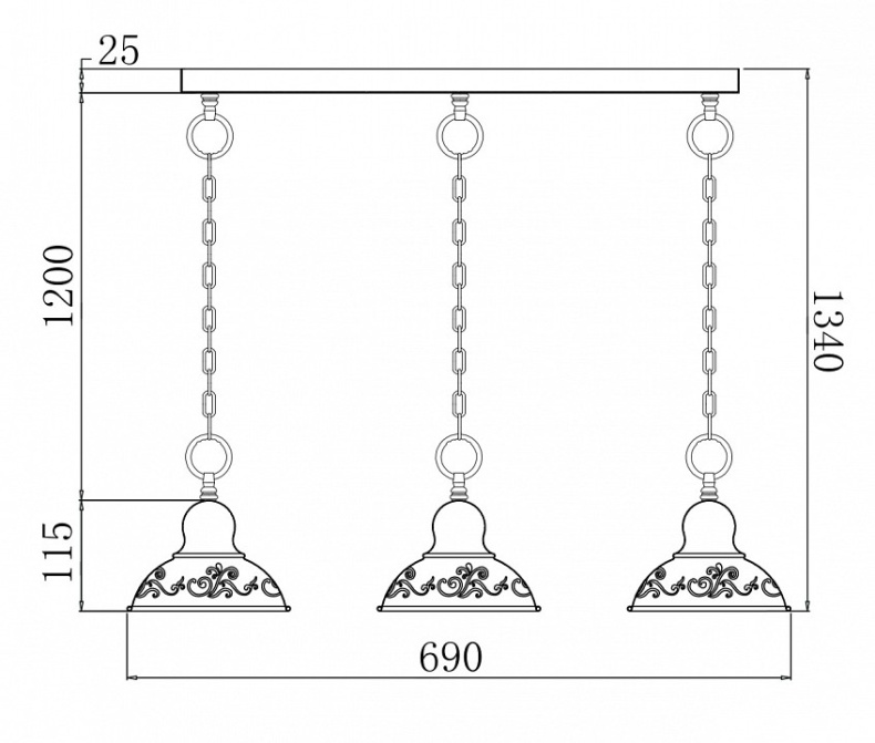 Подвесной светильник Freya Benoit FR2566-PL-33-WG - 3