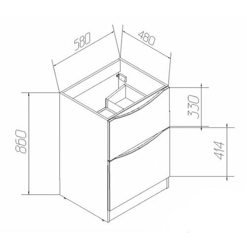 Тумба под раковину BelBagno Lavanderia 60 белый LAVANDERIA-580/1200-2C-PIA-BL - 3
