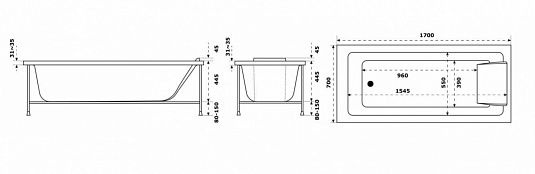 Акриловая ванна Jacob Delafon Sofa 170x70 E60518RU-00 - 7