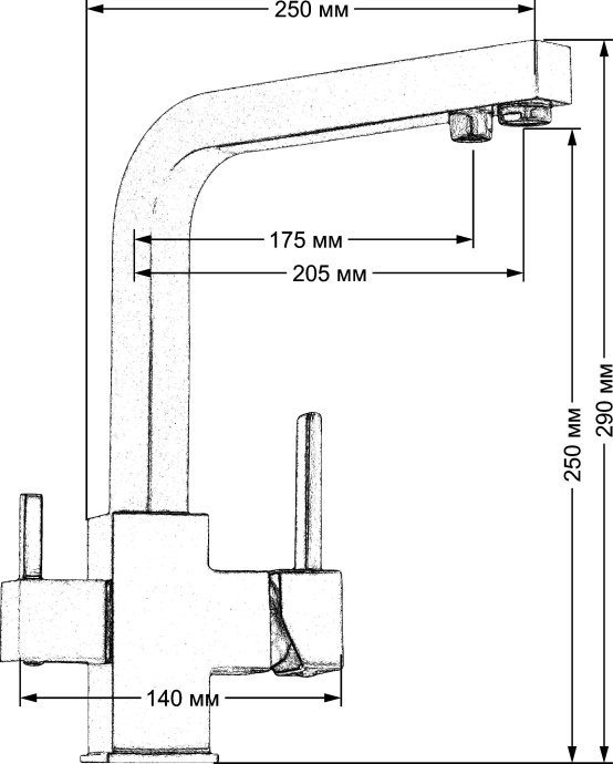 Смеситель Seaman Barcelone SSL-5391 Gun для кухонной мойки SSL-5391-Gun - 1