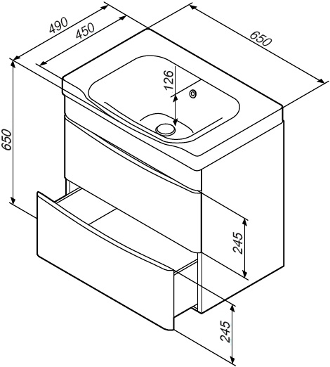 Мебель для ванной Am.Pm Like 65 подвесная, белый глянец - 16