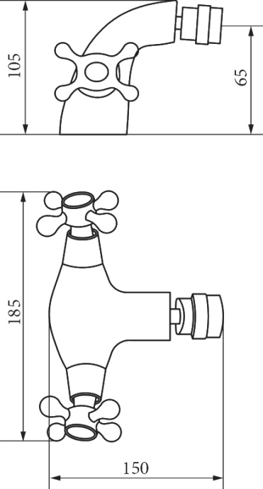Смеситель Veragio Agatha VR.AGT-3720.BR для биде, бронза - 1