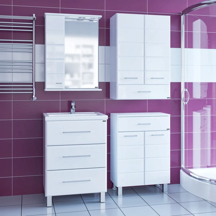 Тумба с раковиной напольная Санта Омега 60 белый - 2